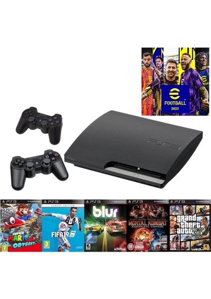 Playstation 3 Slim + 2 Kol + 40 Oyun