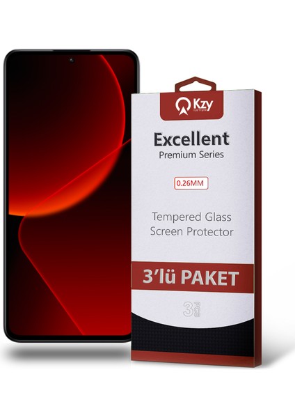 Xiaomi Mi 13T ile Uyumlu Temperli Ekran Koruyucu Kırılmaz Cam Ekonomik 3'lü Paket