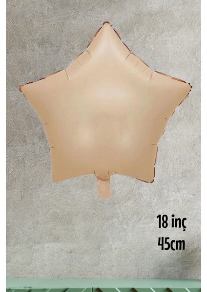 Retro Krem Karamel Yıldız Balon 18INÇ 45CM Retro Renk Balonlar