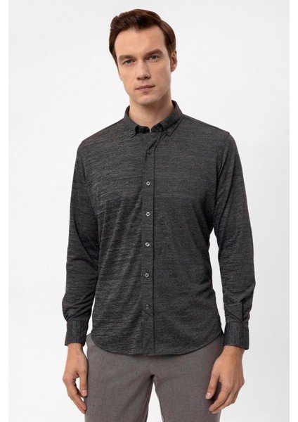 Manşetli Slim Kalıp Armürlü Gömlek modelleri