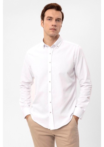 Köşeli Manşet Slim Kalıp Armürlü Gömlek modelleri