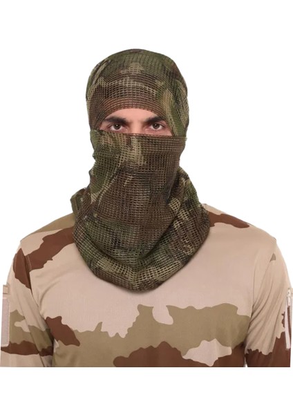 Kamuflaj Kare Fileli Askeri Şal, Fileli Puşi, Gizlenme Ağı Tactical File Puşi - Poşi