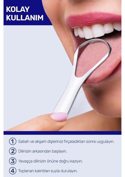 Paslanmaz Çelik Dil Temizleyici /sıyırıcı / 304 Kalite / Standart Boy