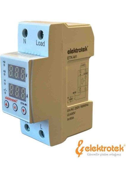 Monofaze Akım Koruyucu 63A 230V Dın Ray Ayarlanabilir Röle fiyatları