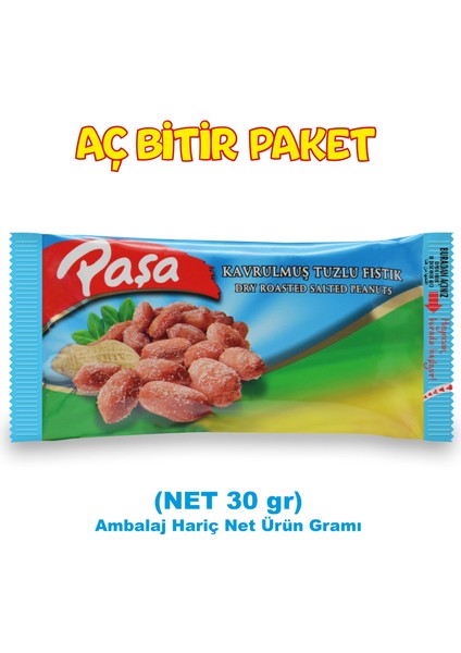 Paşa Kuruyemiş Kavrulmuş Tuzlu Yer Fıstığı 30 gr x 24 Adet