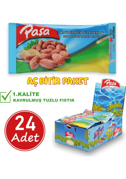 Paşa Kuruyemiş Kavrulmuş Tuzlu Yer Fıstığı 30 gr x 24 Adet