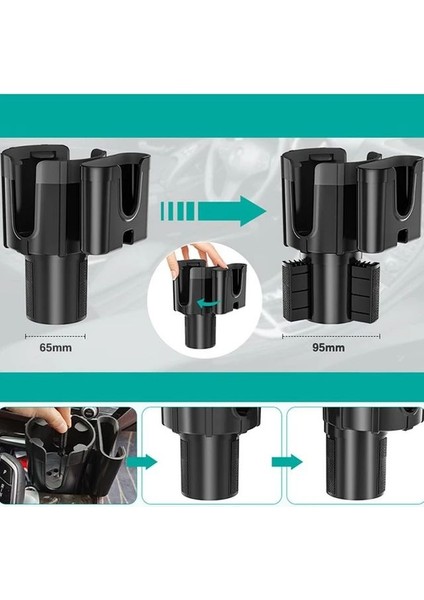 Oto Araç Içi Bardak Tutucu Telefon Tutucu Araba Bardaklık Ayarlanabilir Siyah