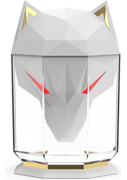 Nemlendirici 650 ml Wolf Hava Nemlendirici USB Elektrikli Yağ Difüzörü Beyaz ile Taşınabilir Serin Mist Püskürtücü (Yurt Dışından)
