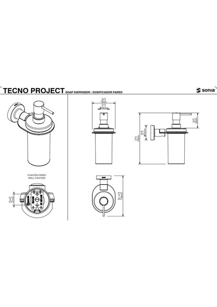 Tecno Black Sıvı Sabunluk Mat Siyah