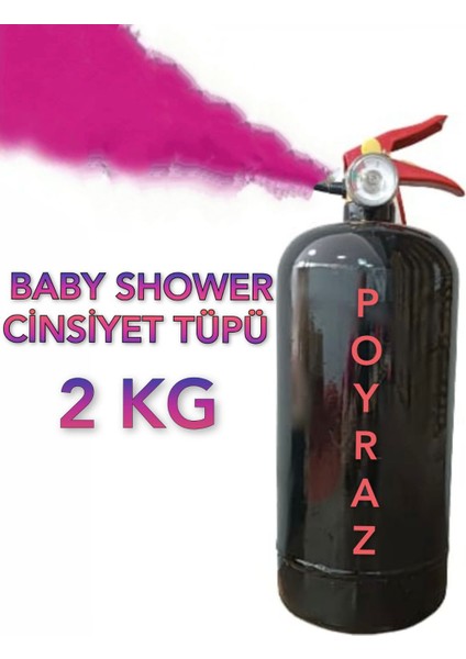 2kg Yangın Tüpü Baby Shower Cinsiyet Partisi Belirleme Tüpü Pembe