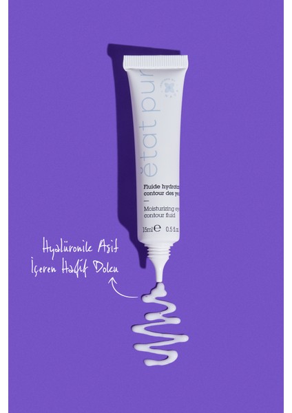 Eye Contour Fluid Hyaluronik Asit İçeren Yaşlanma Karşıtı Hassas Göz Çevresi Bakım Kremi 15 ml