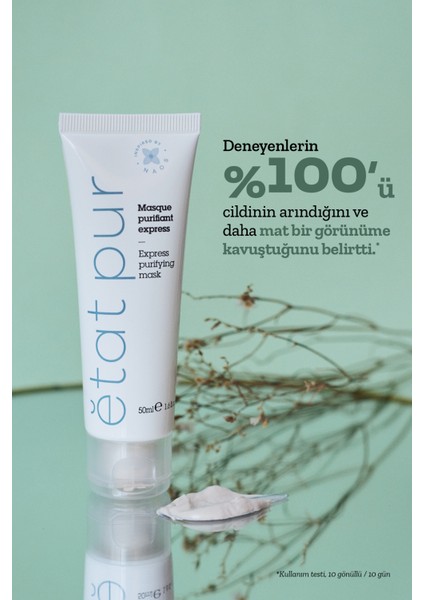 Etat Pur Express Purifying Mask Sebum Dengeleyici Arındırıcı Beyaz Kil Maskesi 50 ml Karma Yağlı Cilt