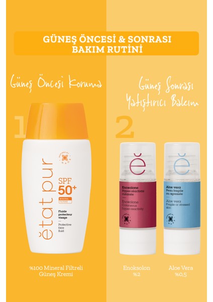 Etat Pur Protective Mineral Fluid SPF50+ %100 Mineral Filtreli Yüksek Koruma Yüz Güneş Kremi 40ml Açık Cilt