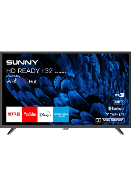 SN32DAL540 32" 81 Ekran Dahili Uydu Alıcılı HD Ready Smart LED TV