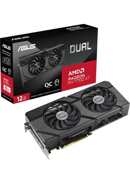 ASUS DUAL-RX7700XT-O12G AMD RADEON RX 7700 XT 12GB GDDR6 192bit 2599Mhz OC HDMI 3xDP EKRAN KARTI