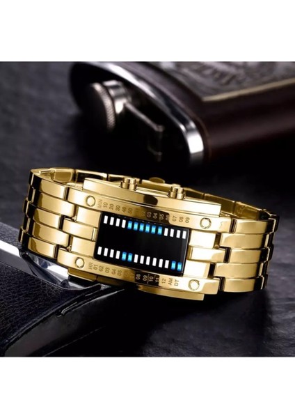 Gold Renk LED Işıklı Tasarım Kol SAATI89041604923350 fiyatları