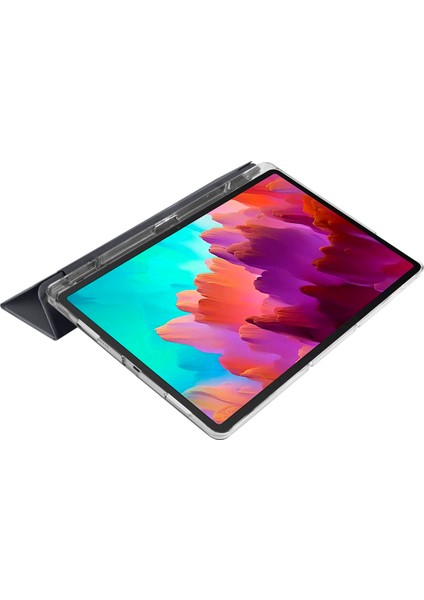 Lenovo Tab P12 Uyumlu Kılıf Kalem Bölmeli Standlı 360 Koruma Katlanabilir Pu Deri Akıllı Kapak