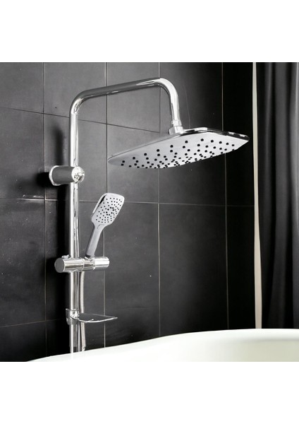 Robot Tepe Duş Seti Takımı Shower Yağmurlama Kare Banyo Masaj Duş Başlığı Sistemi Krom fırsatları