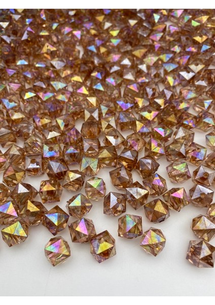 100GR 12MM Janjanlı Kahverengi Küp,kübik Model Akrilik Boncuk,takı ,çanta Boncuğu (100GR,~110 Adet) fiyatları