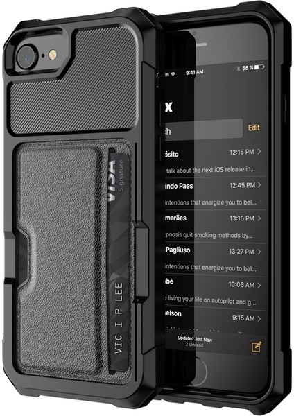 Iphone 8 Için Kickstand Ile Pu Derili Kaplamalı Hibrit Cep Telefonu Kılıf Aksesuar / 7 / 6s / 6 / Se (2020) / Se (2022) 4.7 Inç - Siyah (Yurt Dışından) fiyatları