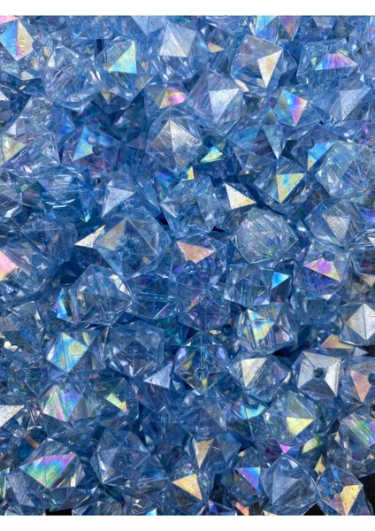 100GR 12MM Janjanlı Açık Mavi Renk Küp,kübik Akrilik Boncuk,takı ,çanta Boncuğu (100GR,~110 Adet) fırsatları