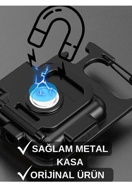 3 Adet LED Mini Anahtarlık Fener Şarjlı Kamp Balıkçı Tamirci Için Çalışma Feneri Çok Fonksiyonlu Taşınabilir