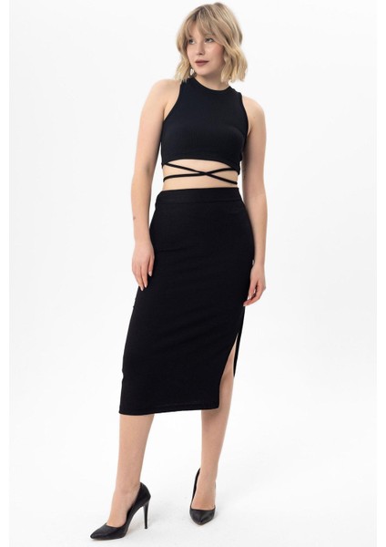 Kadın Yırtmaç Detaylı Raşel Etek fiyatları