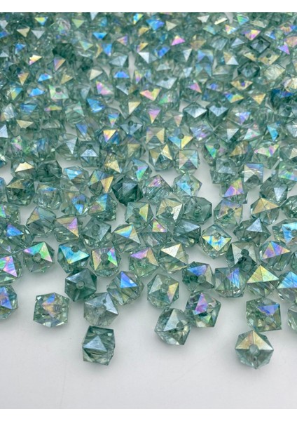 100GR 12MM Janjanlı Turkuaz Renk Küp,kübik Akrilik Boncuk,takı ,çanta Boncuğu (100GR,~110 Adet) modelleri