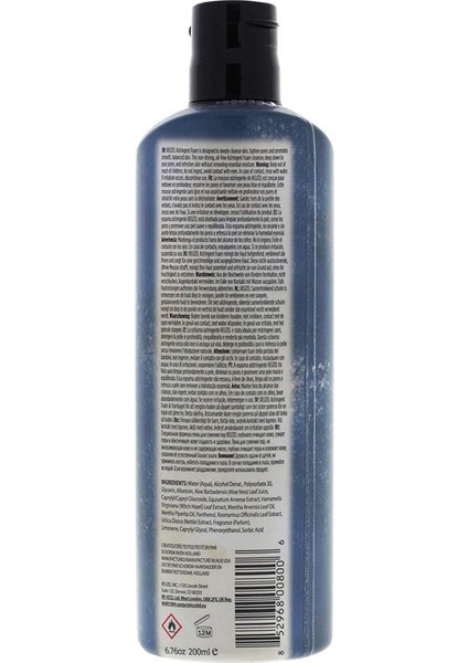 Astringent Foam Erkekler Için Yüz Temizleme 200ml
