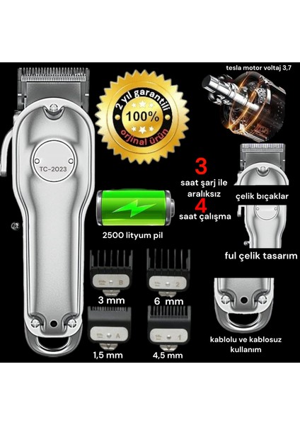 Mac3 TC-2023 Çelik Gövdeli Traş Makinesi