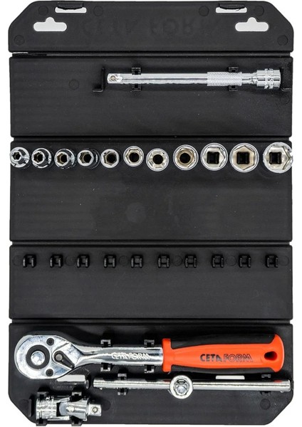 C00-15RH4 1/4” 6 Köşe Lokma Takımı - 15 Parça
