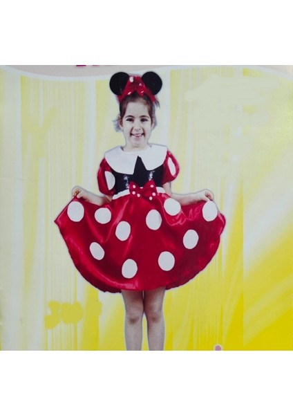 Mınnıe Mouse Fare Kız Çocuk Kostümü