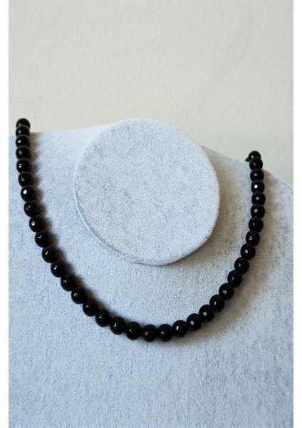 8 mm Faset Kesim Oniks Doğaltaş Kolye