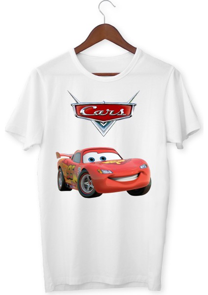 Cars Baskılı Beyaz T-Shirt