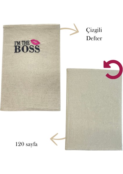 Aysena Kıdam Concept Store Akcs I'm The Boss Nakışlı Notebook/defter