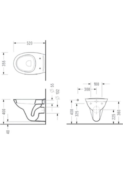 Basic Kanalsız 52 cm Asma Klozet+Serel Anemon Pp Thermoplast Yavaş Kapanan Klozet Kapağı