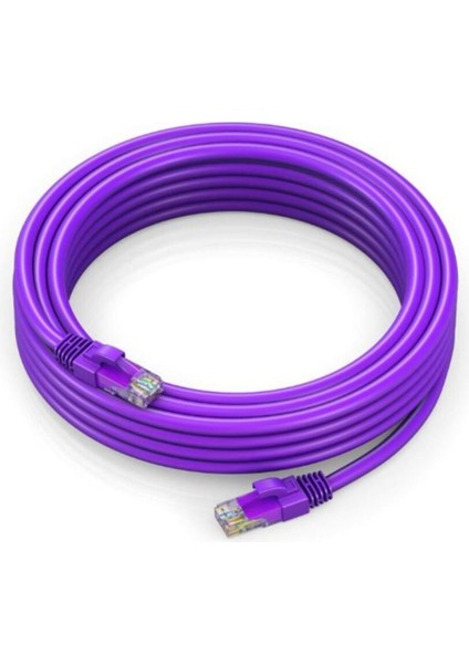 Bakır Patch Kablo CAT6A Utp 1mt Lszh Purple Patch Cord Korumasız 5 Adet