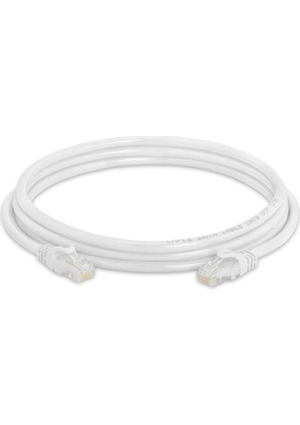 Bakır Patch Kablo CAT6A Utp 3mt Lszh White Patch Cord Korumasız 2 Adet