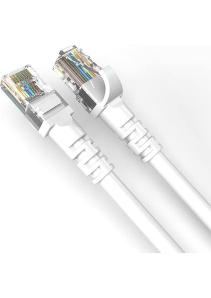 Bakır Patch Kablo CAT6A Utp 3mt Lszh White Patch Cord Korumasız 2 Adet