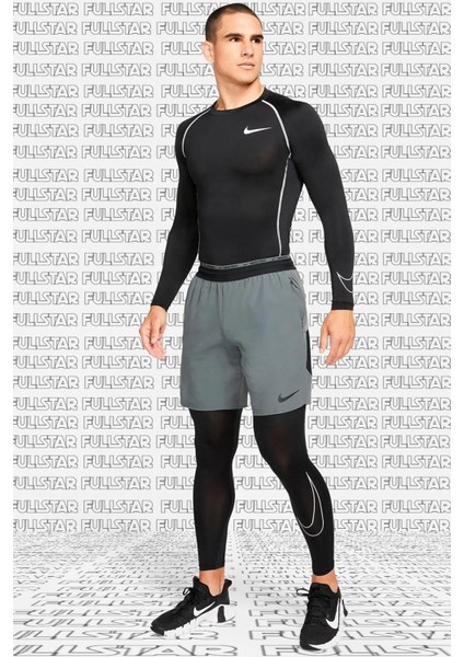 Pro Dri Fit Mens Leggings Black Erkek Antrenman Taytı Siyah fırsatları