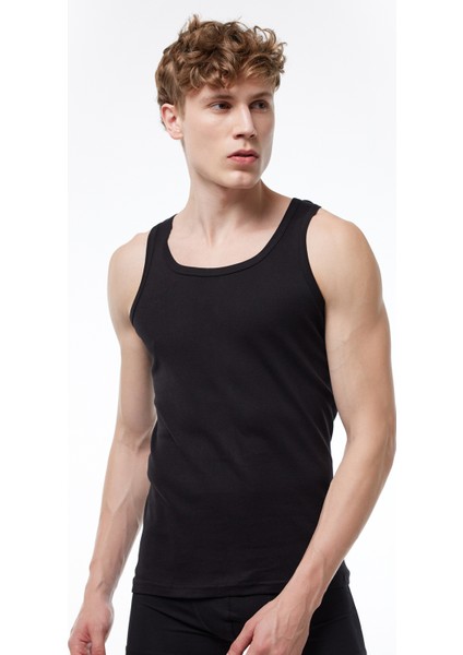 Erkek Siyah 3 Lü Paket %100 Pamuk Ribana Atlet 3M034-E fiyatları