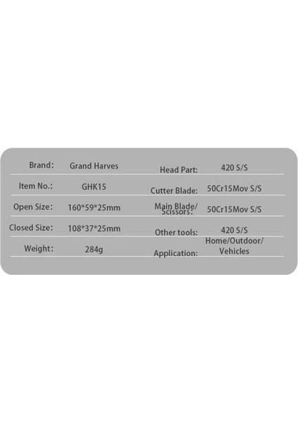 Grand Harvest GHK15 Hurricane Multi Tool