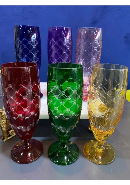 Rona Fülüt Kristal Kesme Ayaklı Kahve Yanı Bardağı