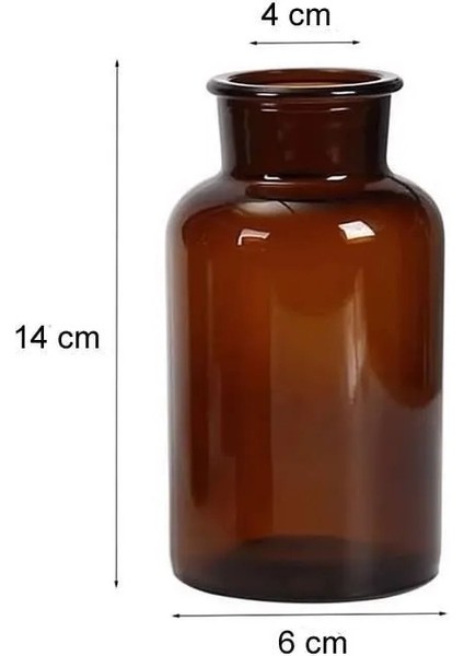 2'li Set Amber Yazısız Cam Vazo - 500 ml - 250 ml