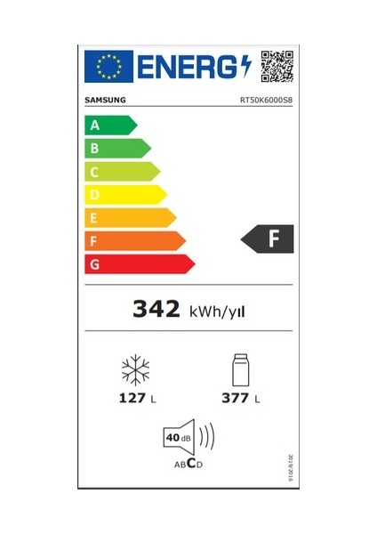 RT50K6000S8 F Enerji Sınıfı 456 lt No-Frost Buzdolabı