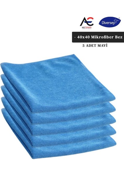 Solare Microjet Mikrofiber Temizlik Bezi 40X40CM 5 Adet Mavi Bez