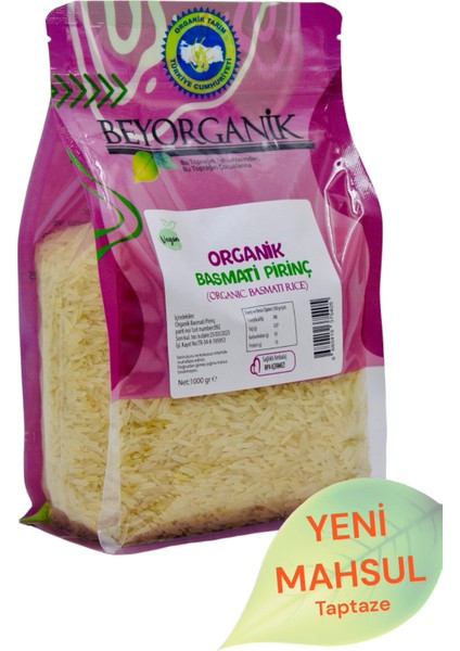 Organik Basmati Pirinç 1000gr