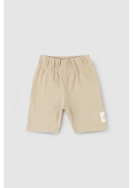 Kısa Fitilli Tayt Bej Organik Pamuk