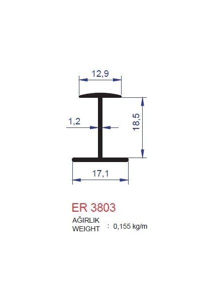 Mdf Sunta Dekoratif Orta Kayıt Profili Er 3803 Kimyasal Parlak 2,5 Metre