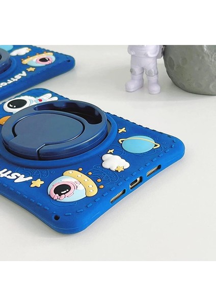 iPad 7/8/9. Nesil 10.2 Inç Standlı ve Boyun Askılı Astronot Figürlü Çocuk Tablet Kılıfı Uyumlu fırsatları